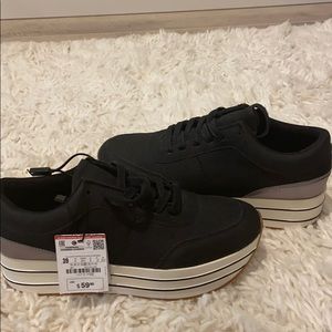 Cute black platform sneakers from zara